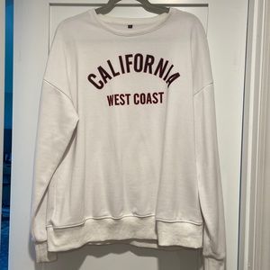 Women's Lightweight White California Sweatshirt - Size XXL
